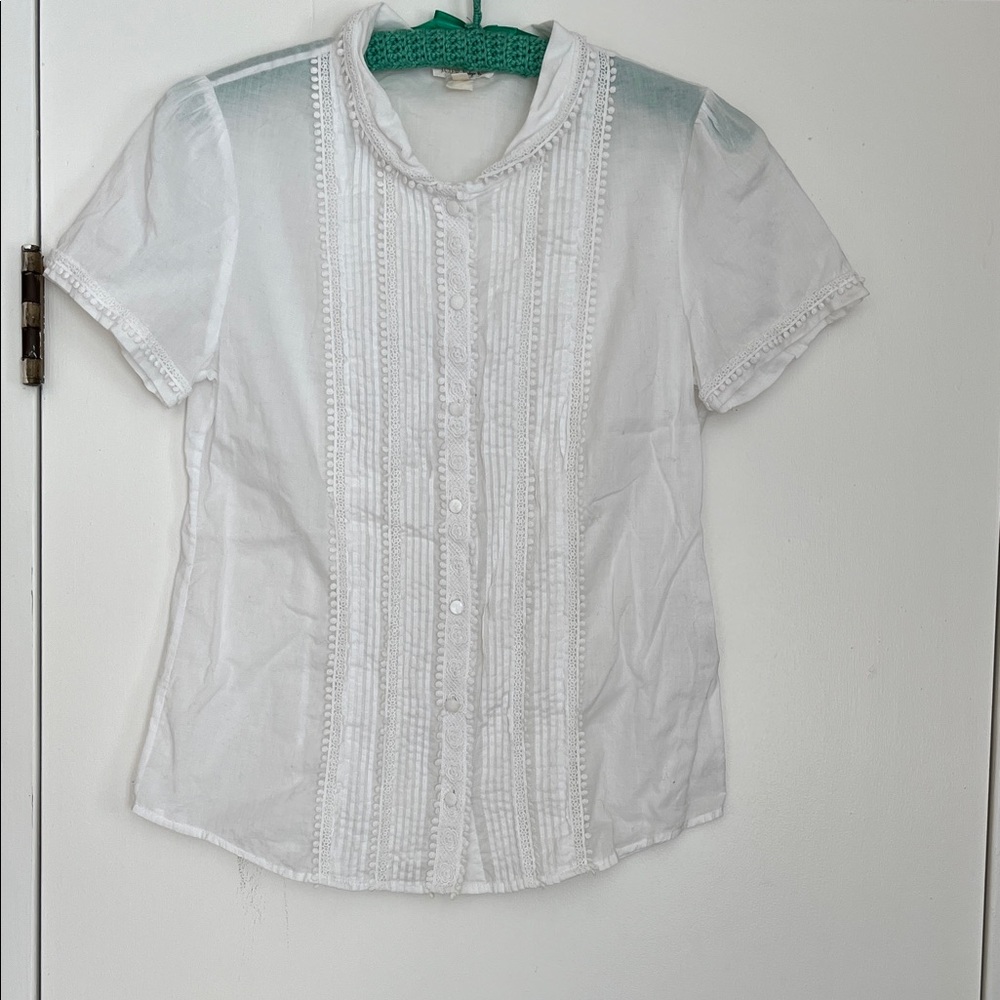 J.Crew White Button-Front Shirt
